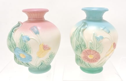 Hull Pottery Bowknot pair of vases,