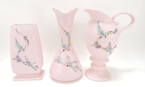Hull Pottery pink Serenade lot of