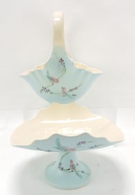 Hull Pottery blue Serenade comport and