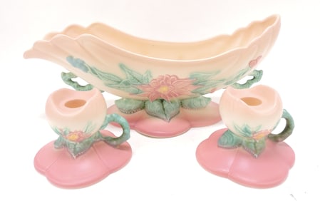 Hull Pottery Woodland 3 pc console