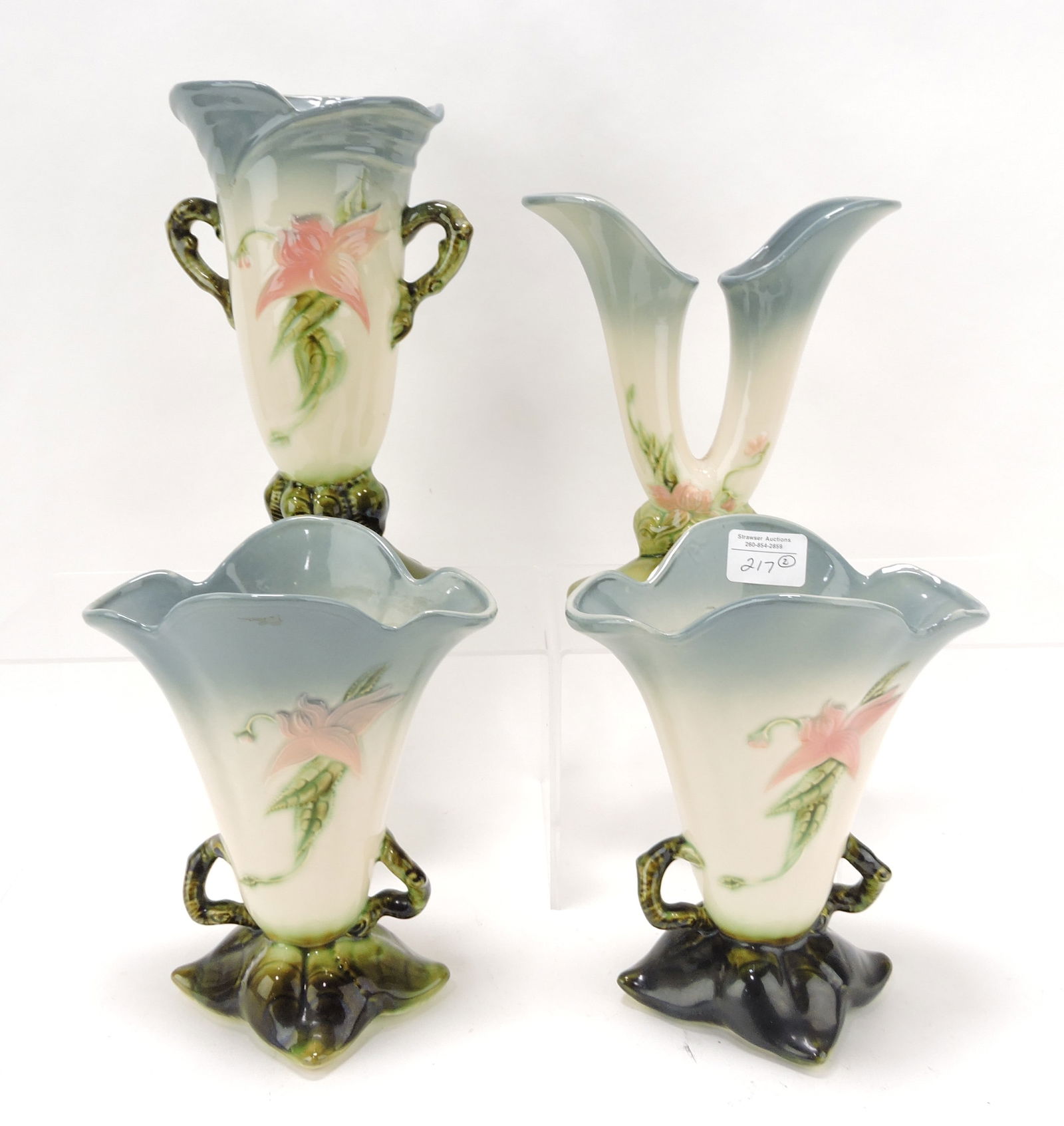 Hull Pottery lot of 4 pieces,: 9" to 11"