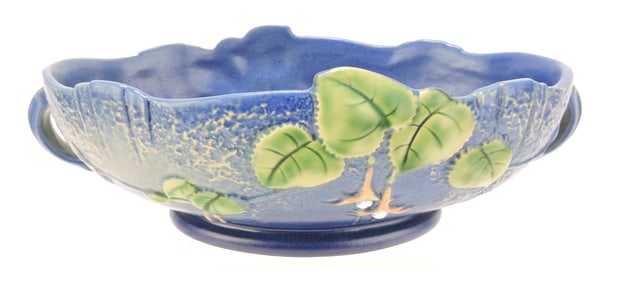 Roseville blue Fuchsia console bowl,