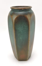 Clewell copper clad pottery six sided