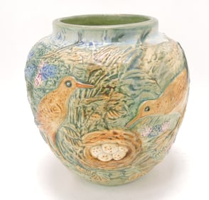 Weller Pottery Glendale vase with pair