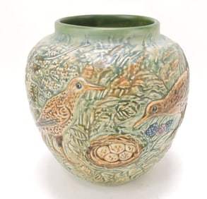 Weller Pottery Glendale vase with pair