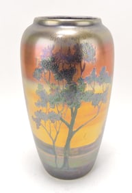 Weller Lasa signed landscape vase,
