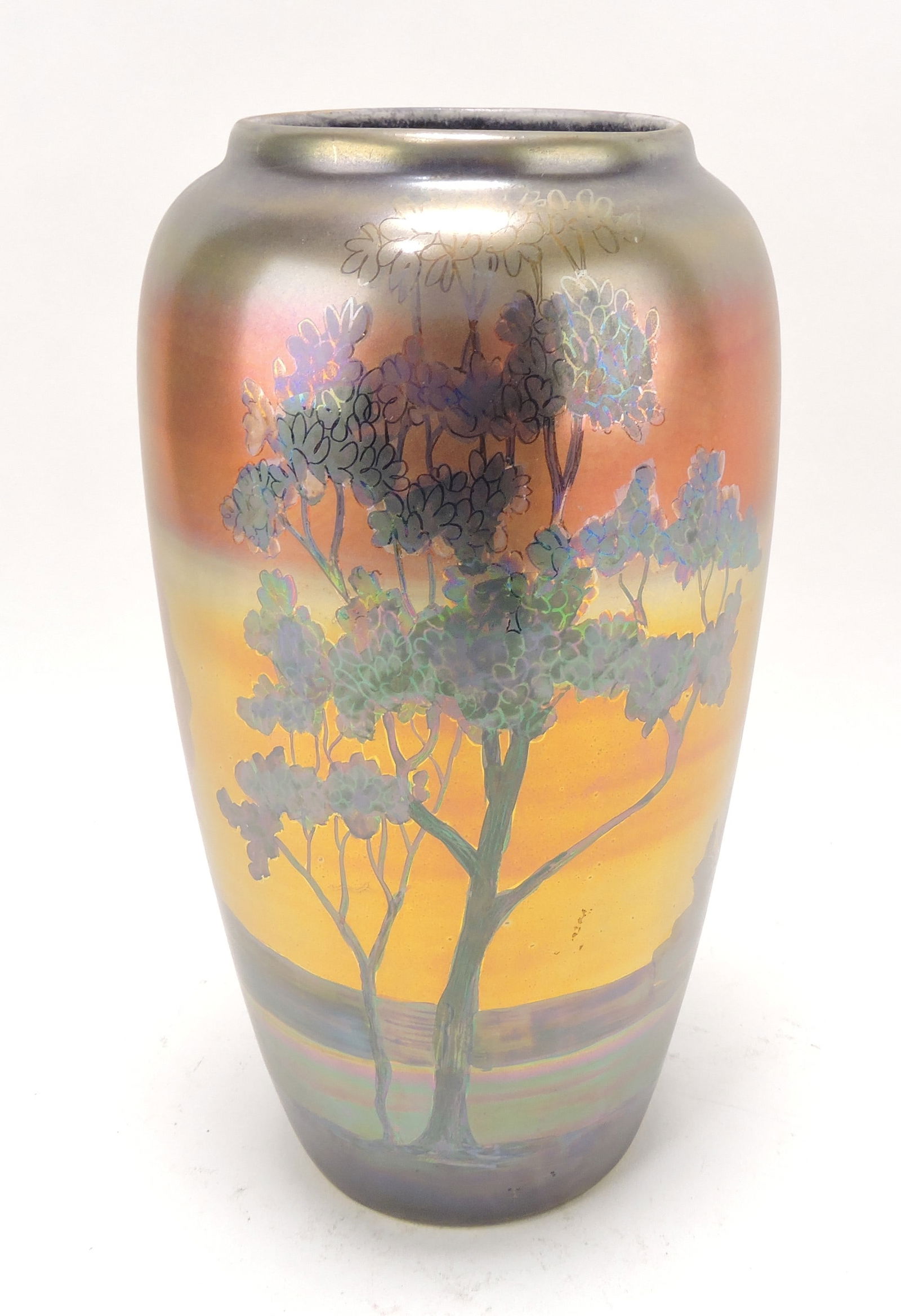 Weller Lasa signed landscape vase, (1 of 4)