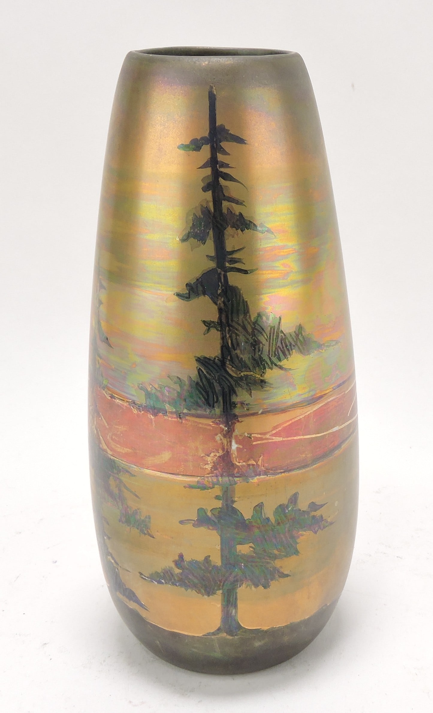 Weller Lasa vase, 8 3/8", wear to finish (1 of 4)