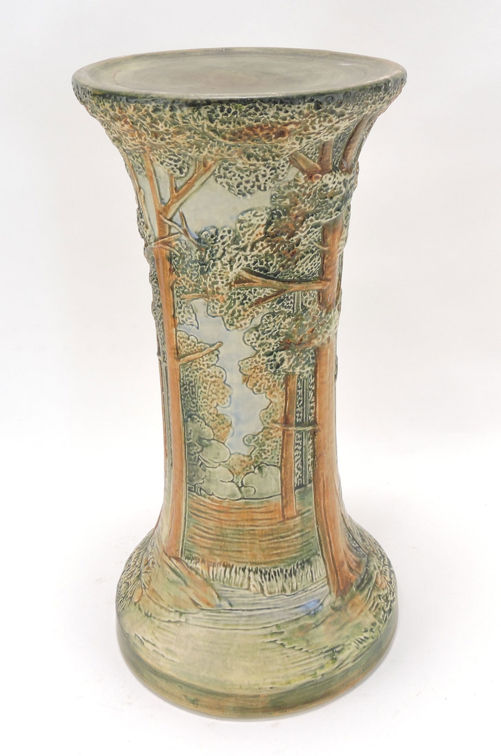 Weller Pottery Forest pedestal, 18", (1 of 3)