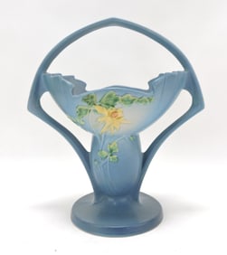 Roseville blue Columbine basket,