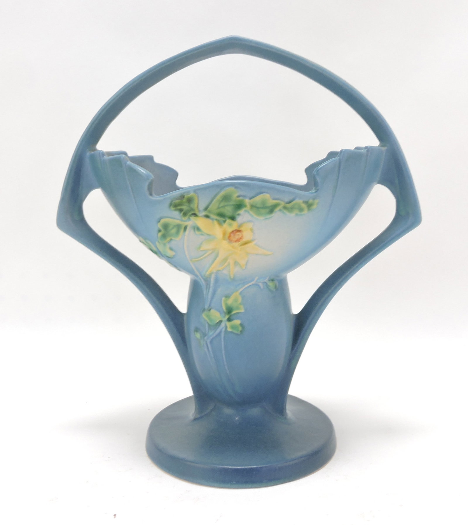 Roseville blue Columbine basket,: 368-12"