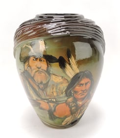 Rick Wisecarver large vase with Indian