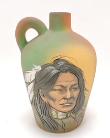 Rick Wisecarver jug with Indian,