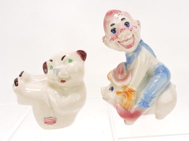 Shawnee Pottery lot of 2 banks: