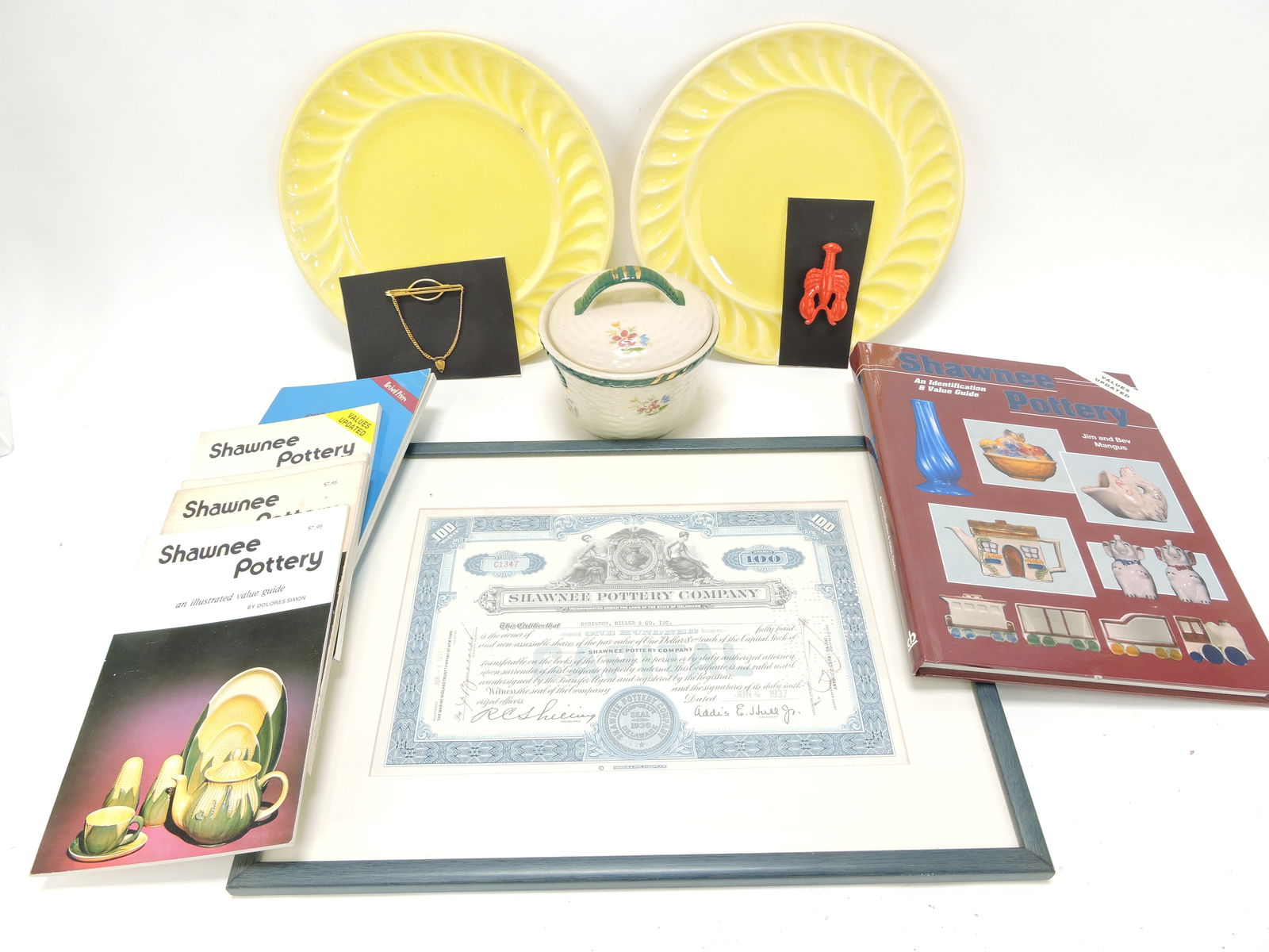 Shawnee Pottery group: 2 yellow plates, (1 of 1)