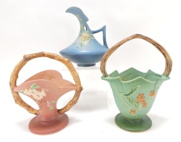 Roseville Pottery lot of 3 pieces:
