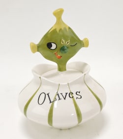 Holt Howard 1958 Pixie olives jar,