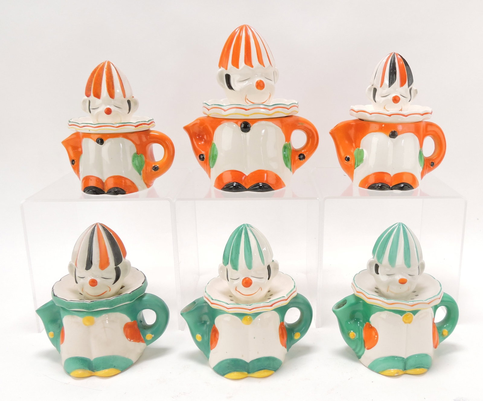 Japan clown juice reamer lot of 6,: 5" to 7"
