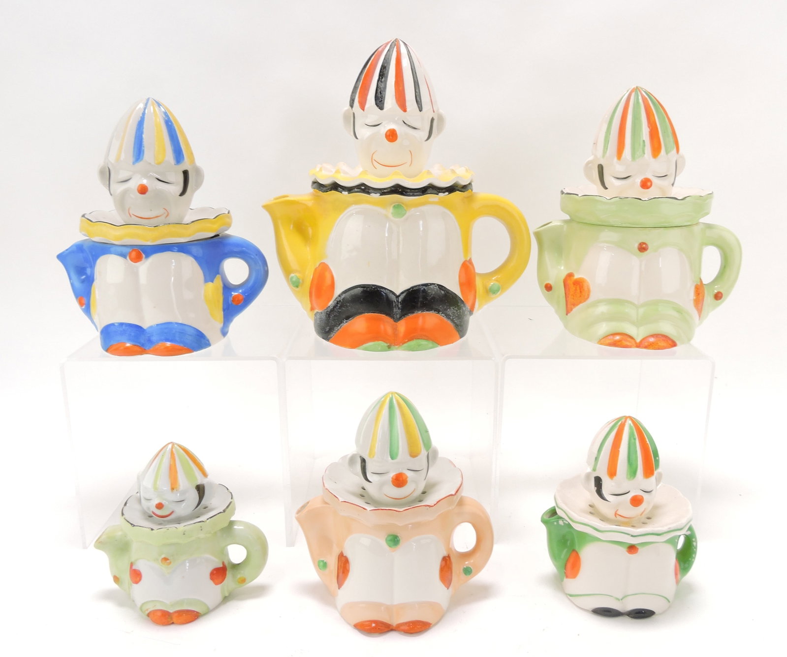 Japan clown juice reamer lot of 6,: 4" to 9"