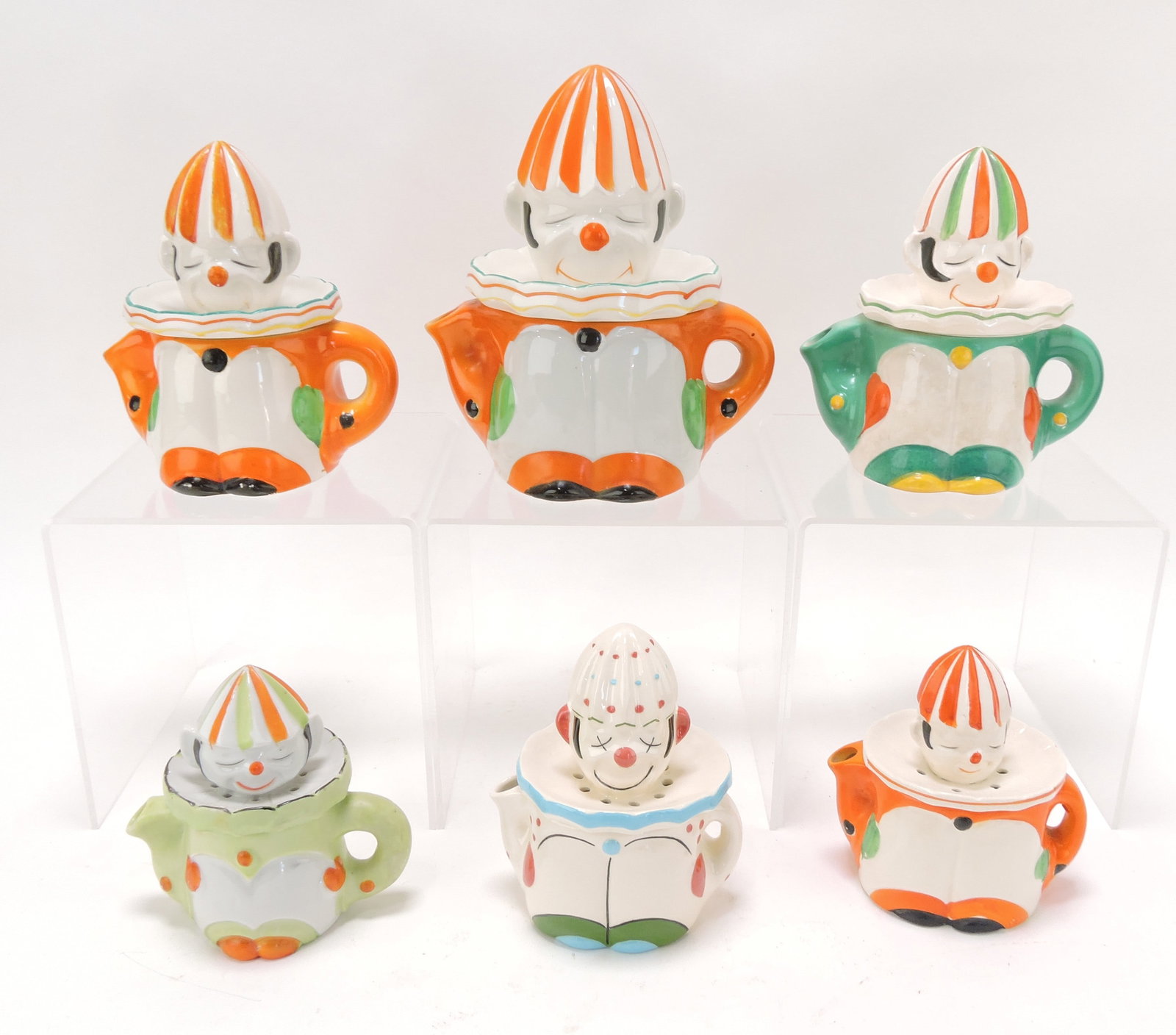 Japan clown juice reamer lot of 6,: 4" to 7"
