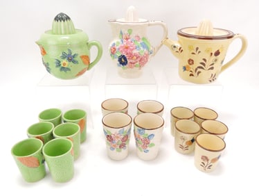 Japan lot of 3 juice sets, 3" to 9"