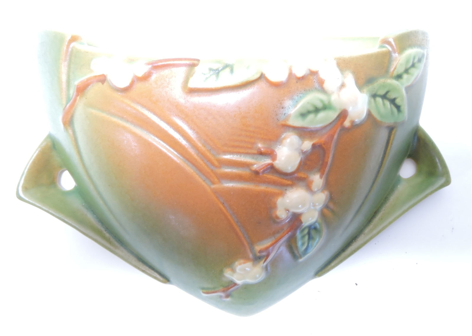 Roseville green Snowberry wall pocket, 1WP-8" (1 of 1)