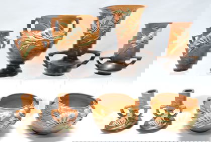 Roseville brown  Freesia lot of 8 pcs: