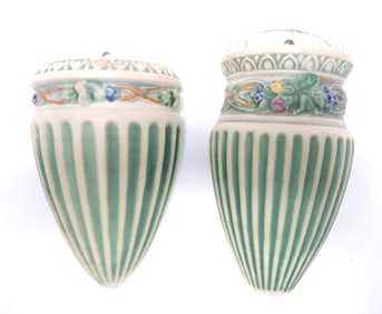 Roseville Corinthian lot of 2 wall pockets,