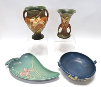 Roseville Zephyr Lily lot of 4 pcs: