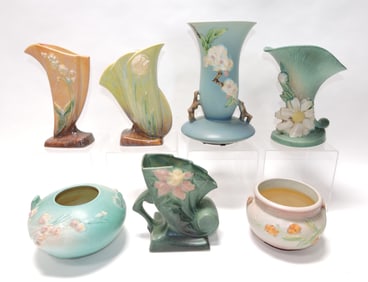 Roseville lot of 7 assorted pcs, 4" to 10"