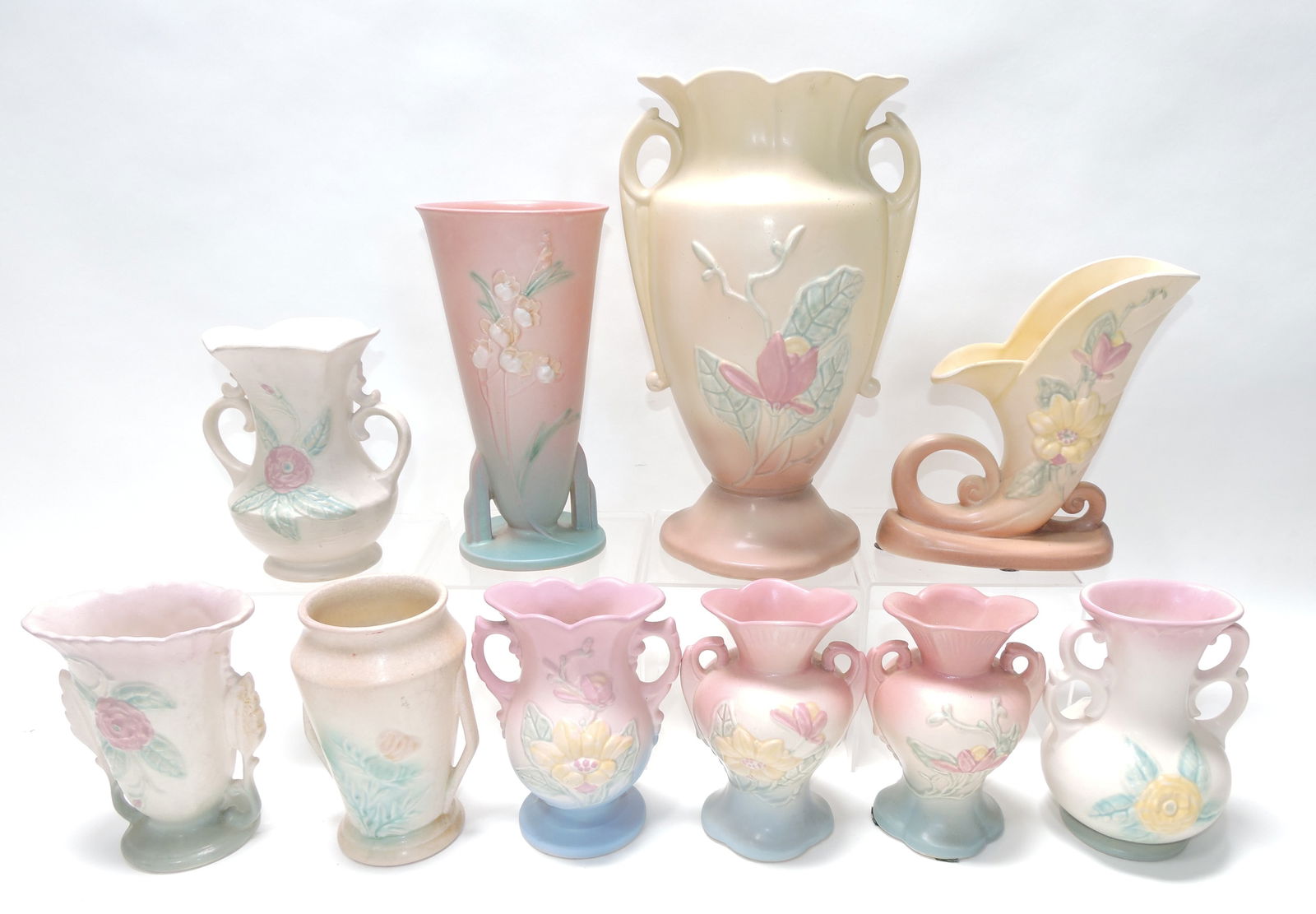 Hull Pottery lot of 10 vases, 6 1/2" to (1 of 1)