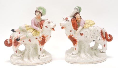 Staffordshire pair of dogs with Royal