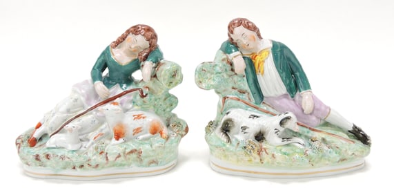 Staffordshire pair of sleeping Royal