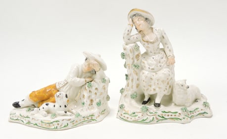 Staffordshire pair of figures with sleeping