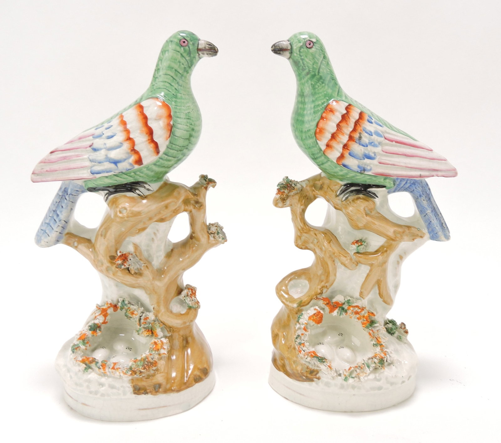 Staffordshire pair of figures of exotic birds (1 of 1)