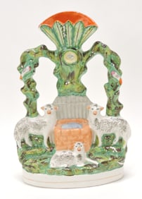 Staffordshire spill vase with sheep,