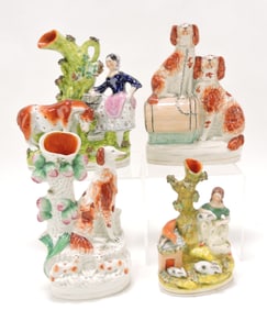 Staffordshire lot of 4 figures, 7 to 9",