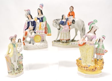 Staffordshire lot of 4 figures, 11 to 14",
