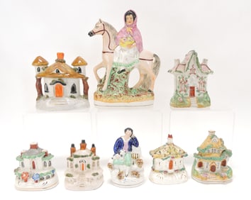 Staffordshire lot of 8 assorted items,