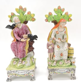 Staffordshire Prattware Pearlware pair of