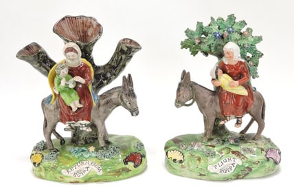 Staffordshire Prattware Pearlware pair of