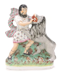 Staffordshire figure of Sampson and the