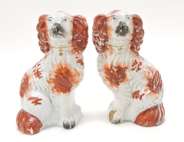 Staffordshire pair of russet spaniels,