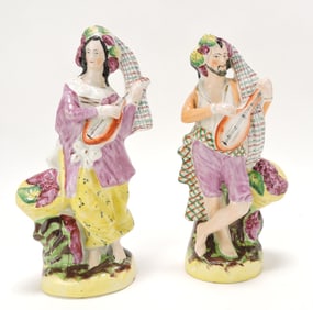 Staffordshire pair of grape harvester