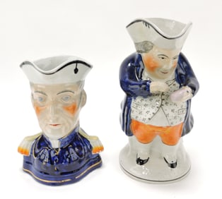 Staffordshire lot of 2 toby jugs, 'Lord