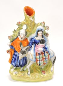 Staffordshire spill vase of Holy Family,