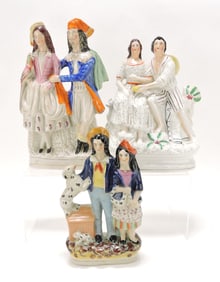 Staffordshire lot of 3 figures, 10" to 12"