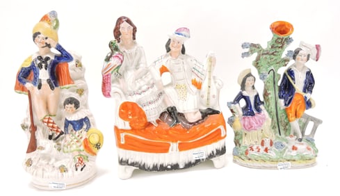 Staffordshire lot of 3 figures, 10"