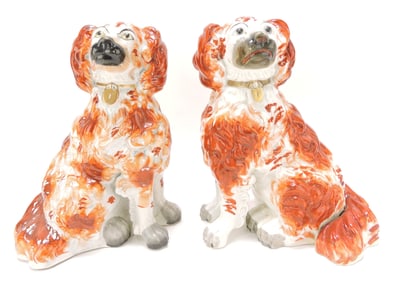 Staffordshire pair of large free leg