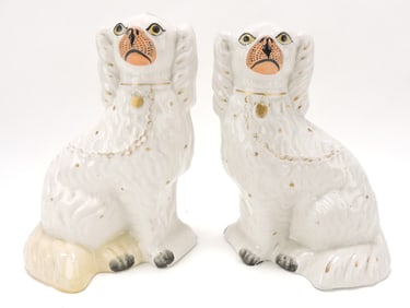 Staffordshire pair of spaniels, 9 1/2",